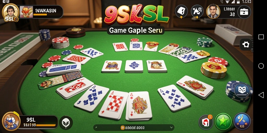 Tampilan gameplay Gaple yang seru dan interaktif di 9SL.