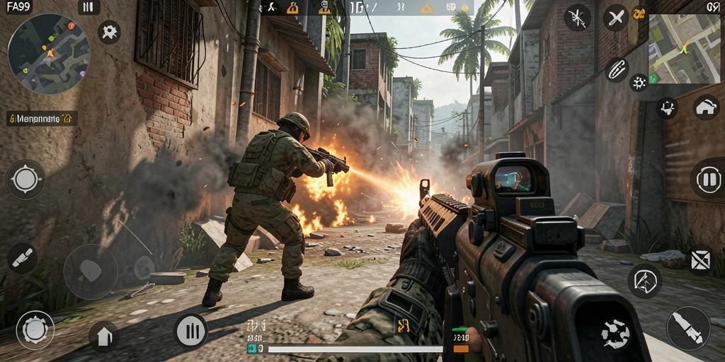 Gameplay menegangkan dalam FA99 dengan grafis yang memukau.