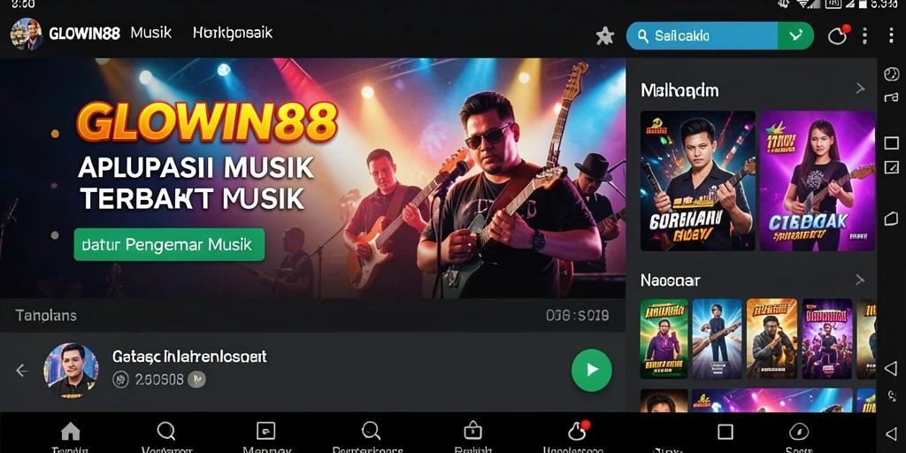Tampilan gameplay GLOWIN88 yang menampilkan berbagai fitur musik.