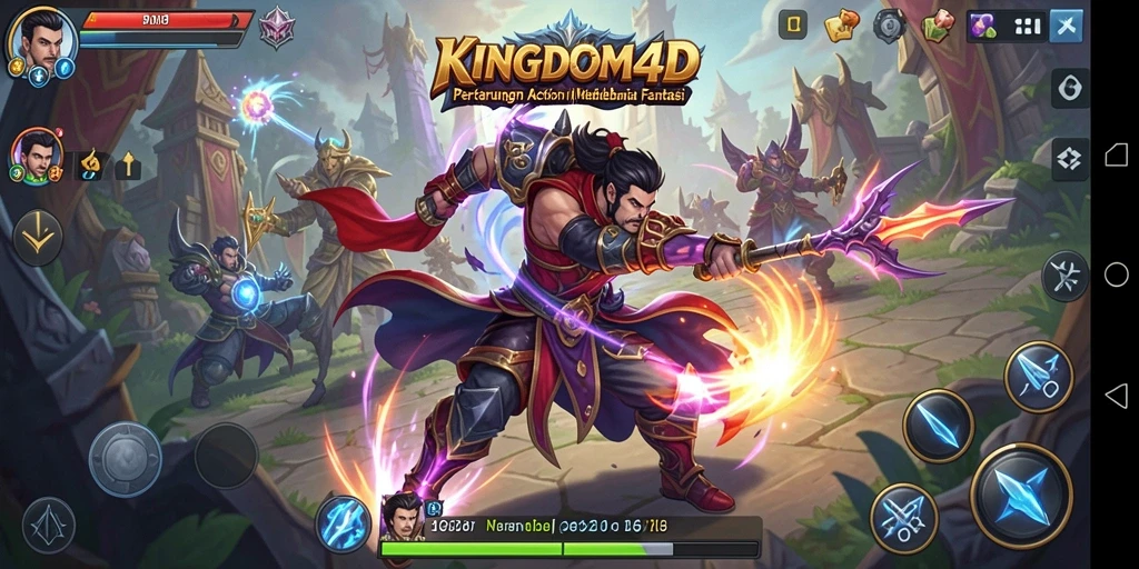 Tangkapan layar KINGDOM4D menampilkan aksi bertarung yang intens.