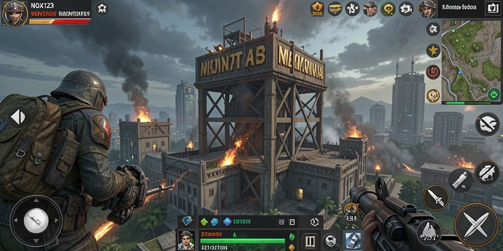 Tampilan gameplay yang menegangkan dari NOX123 yang membuat adrenalin Anda terpacu.
