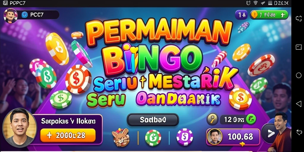Screenshot utama PCPC7 menampilkan pemain yang bersenang-senang bermain Bingo.