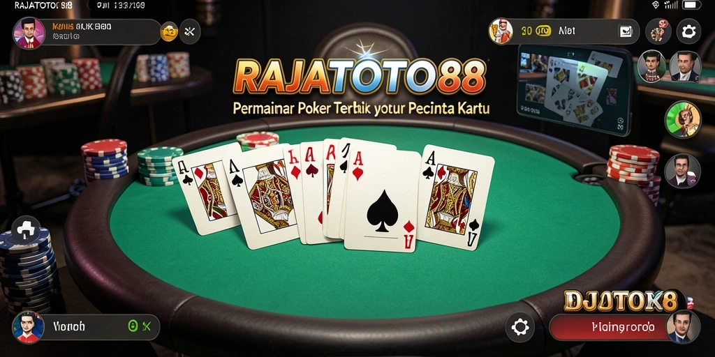 Screenshot gameplay RAJATOTO88 yang menampilkan aksi seru permainan Poker.