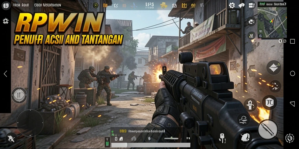 Tangkapan layar menunjukkan aksi mendebarkan dalam gameplay FPS RPWIN.