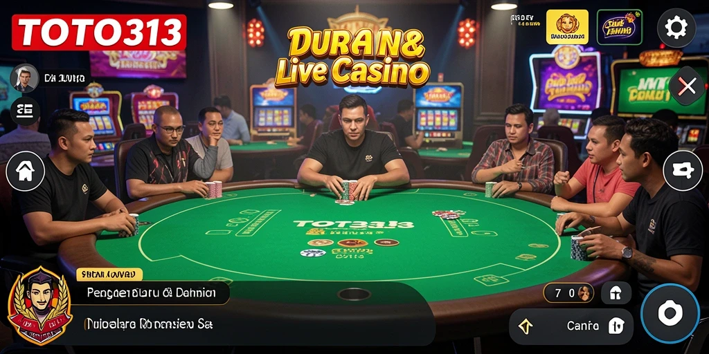 Tampilan gameplay Live Casino TOTO313 yang mendebarkan dan interaktif.